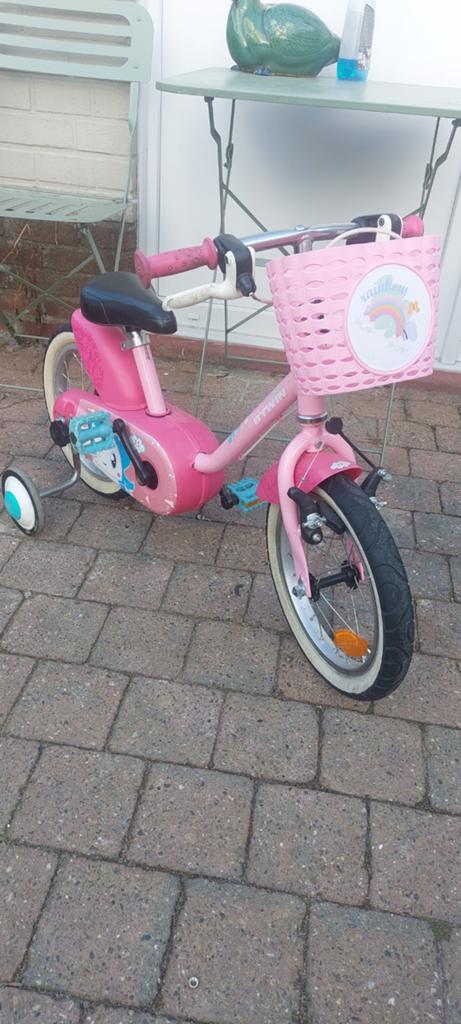 Velo filles  14 pouces de 2ans a 5 ans jusqu'à 1m10, Ophalen
