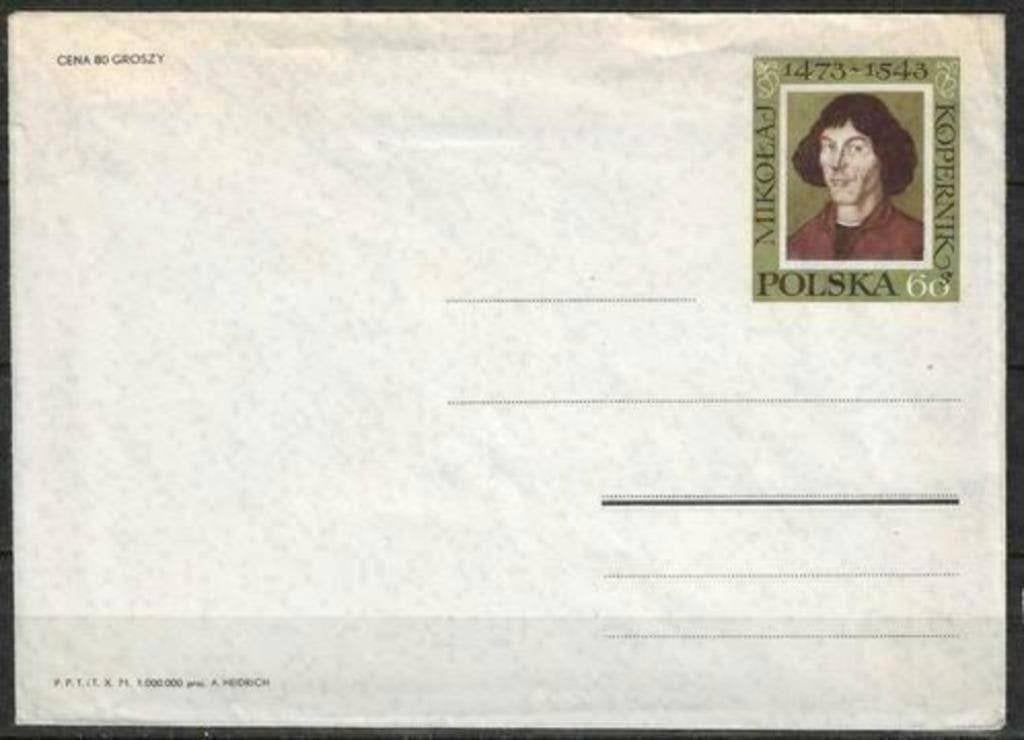 Pologne 1972 - Yvert Ck 55 - Mikolaj Kopernik (PF), Envoi, Pologne, Non oblitéré