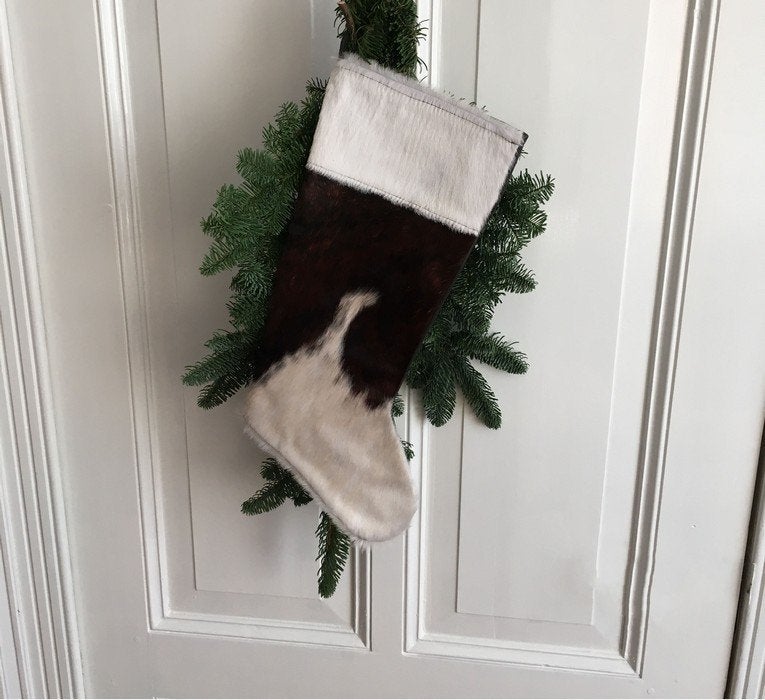 Koeienhuid kerstsok bruin zwart wit 50x24 nr 7 | Lederstore, Enlèvement ou Envoi, Neuf