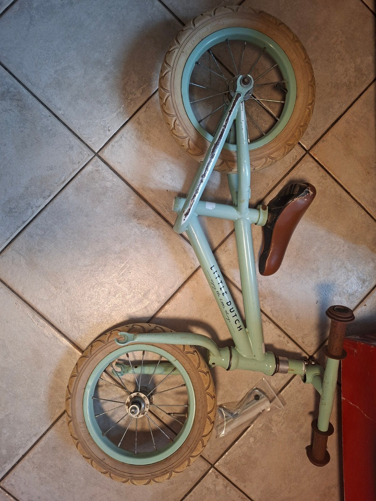 Little Dutch Loopfiets 12 inch – Mat Mintgroen (Gebruikte st, Enlèvement ou Envoi, Utilisé, 16 à 20 pouces, LIttle Dutch