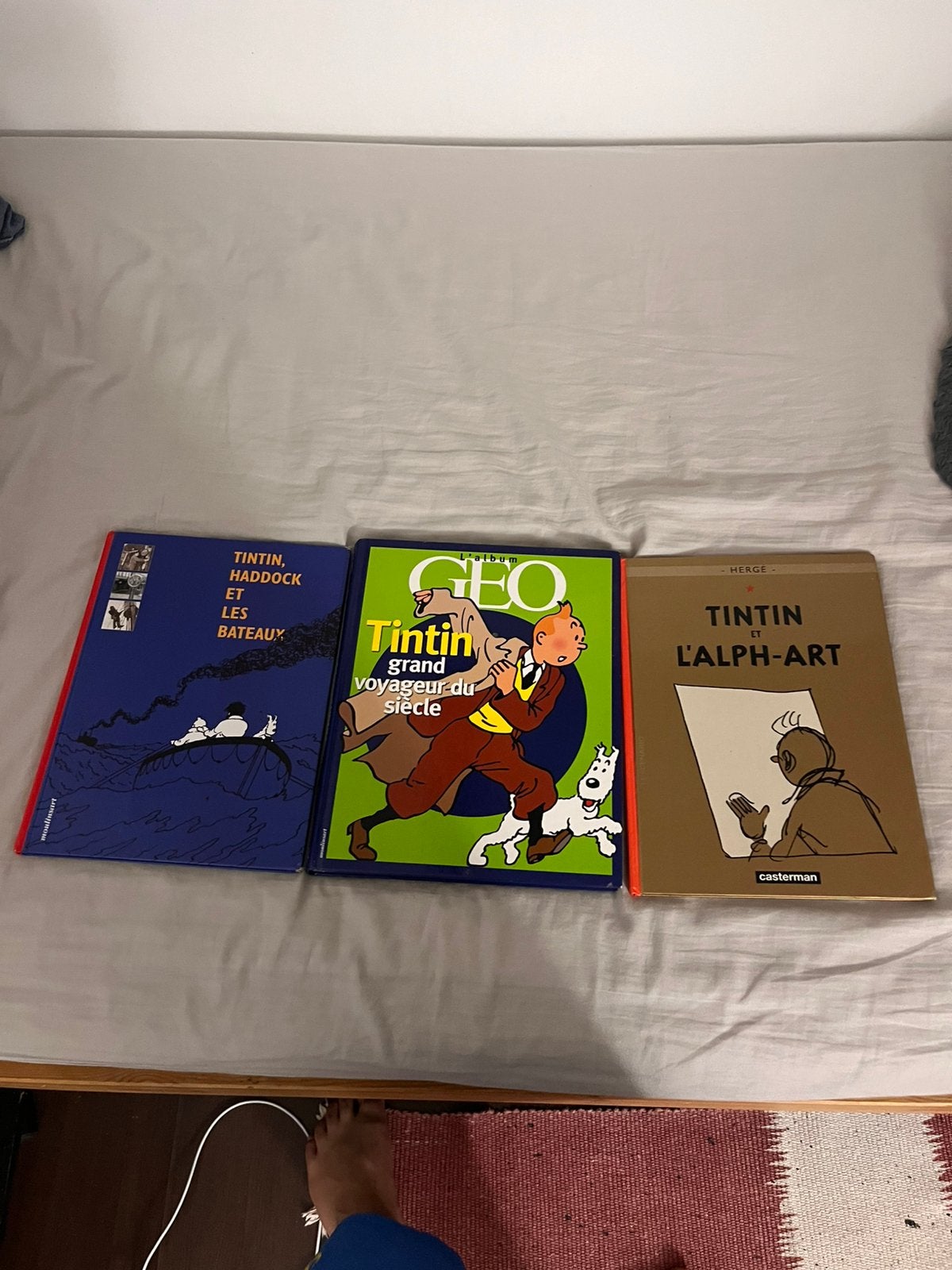 Lot de 3 livres / albums Tintin (Casterman / Géo), Enlèvement