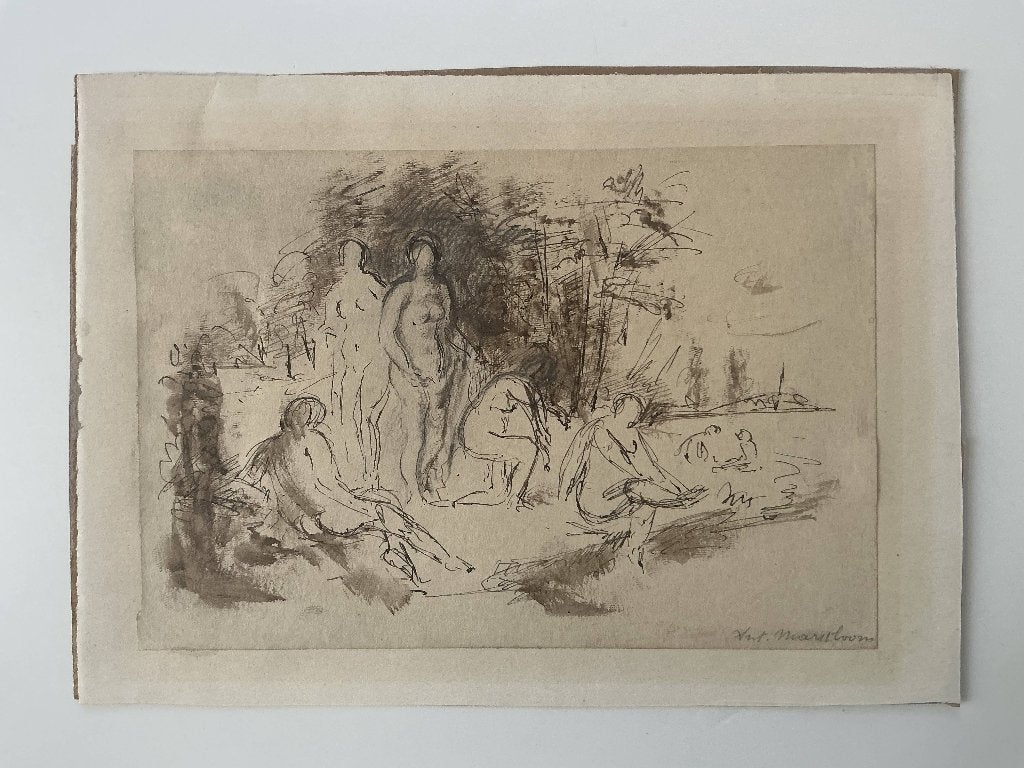 Tekening Antoon Marstboom (1905-1960), Antiquités & Art, Enlèvement, Dessin, Signé