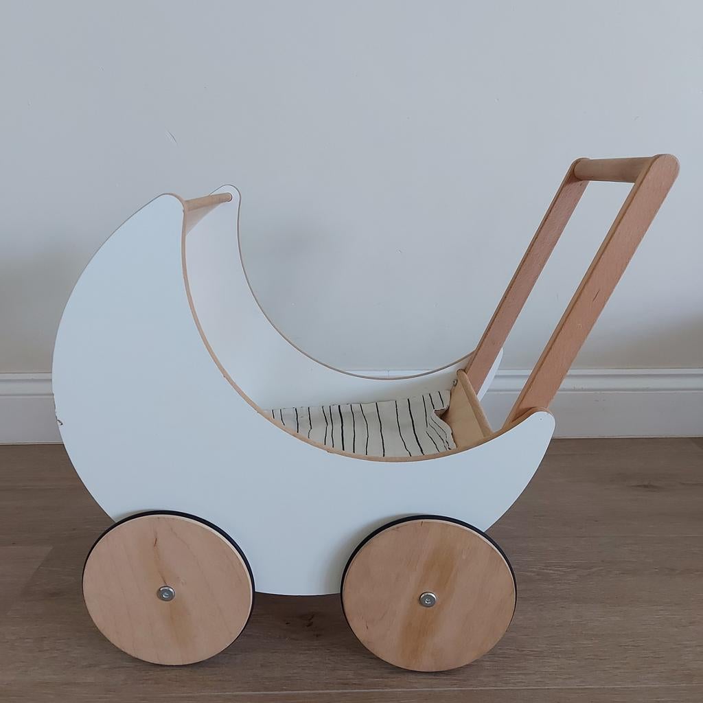Houten poppenwagen OOH NOO, Kinderen en Baby's, Speelgoed | Houten speelgoed, Ophalen