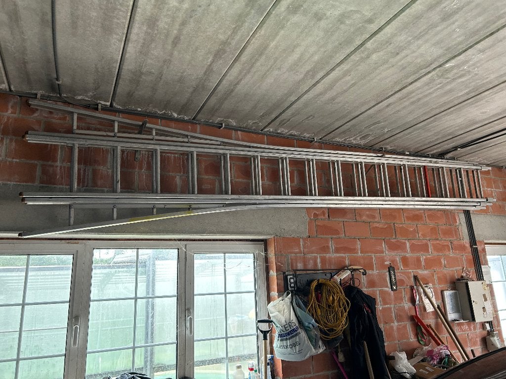 Aluminium ladder 3x16 treden, Ophalen, Gebruikt, Ladder, 4 meter of meer
