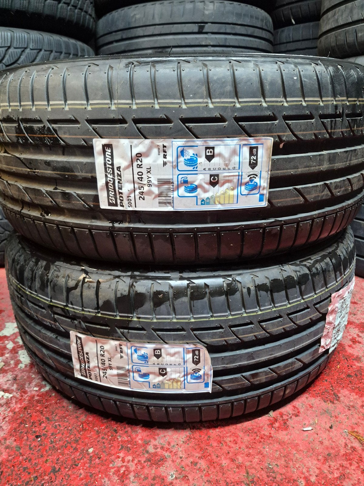 4 banden NIEUW Bridgestone 245/40/20 20 99Y XL starry RUNFLA, Ophalen, Nieuw, Mercedes-Benz