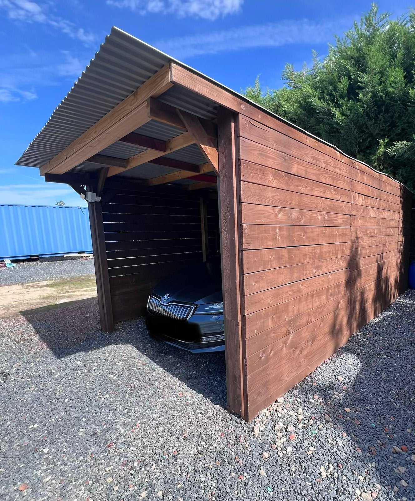 Robuuste Houten Carport (3m x 5.50m) Zelf te demonteren, Tuin en Terras, Tuinhuizen, Ophalen, 200 tot 400 cm, Zo goed als nieuw