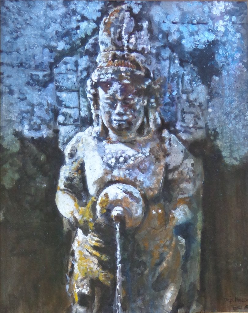 LOUIS NAGELKERKE / TEMPELBEELD / OLIEVERF / 116x96cm / KADER, Antiquités & Art, Art | Peinture | Moderne, Enlèvement, Signé, Peinture à l'huile