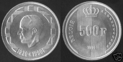 België: 500 frank 1990 VL in FDC = morin 845, Postzegels en Munten, Verzenden, Zilver, Losse munt, Zilver