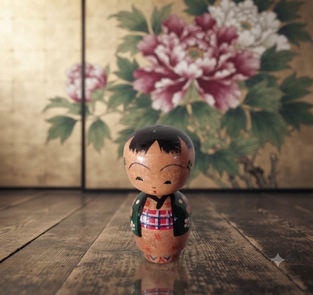 Leuke Botan Kokeshi, Antiek en Kunst, Hout, Verzenden, 4 cm, Japan