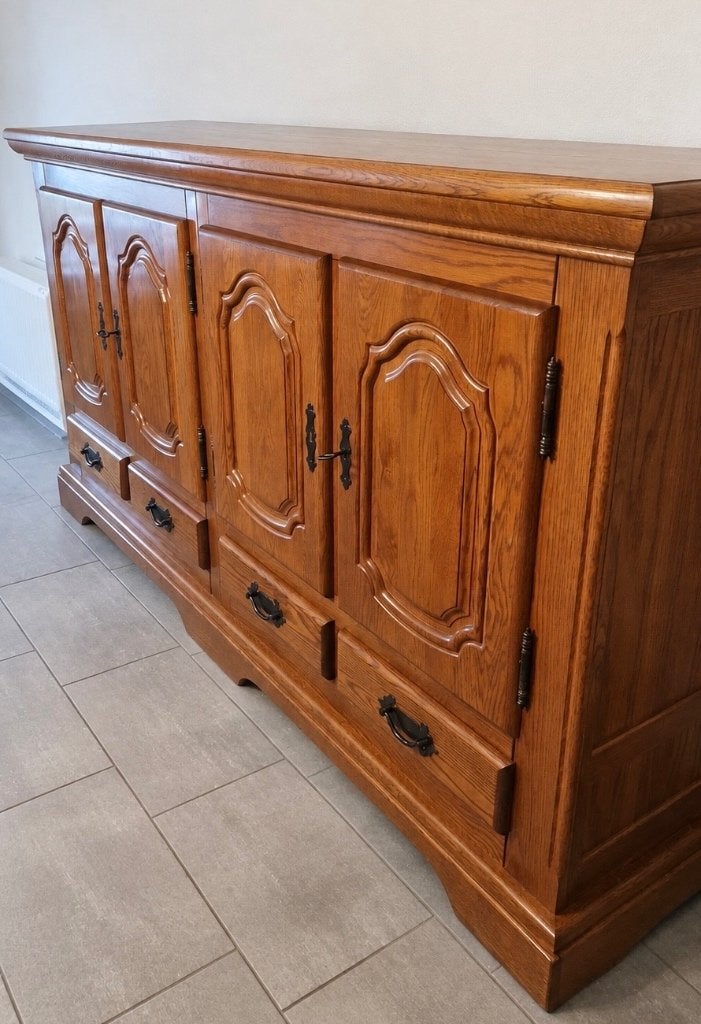 Buffet/dressoirkast, Ophalen, 150 tot 200 cm, Eikenhout, Met lade(s)