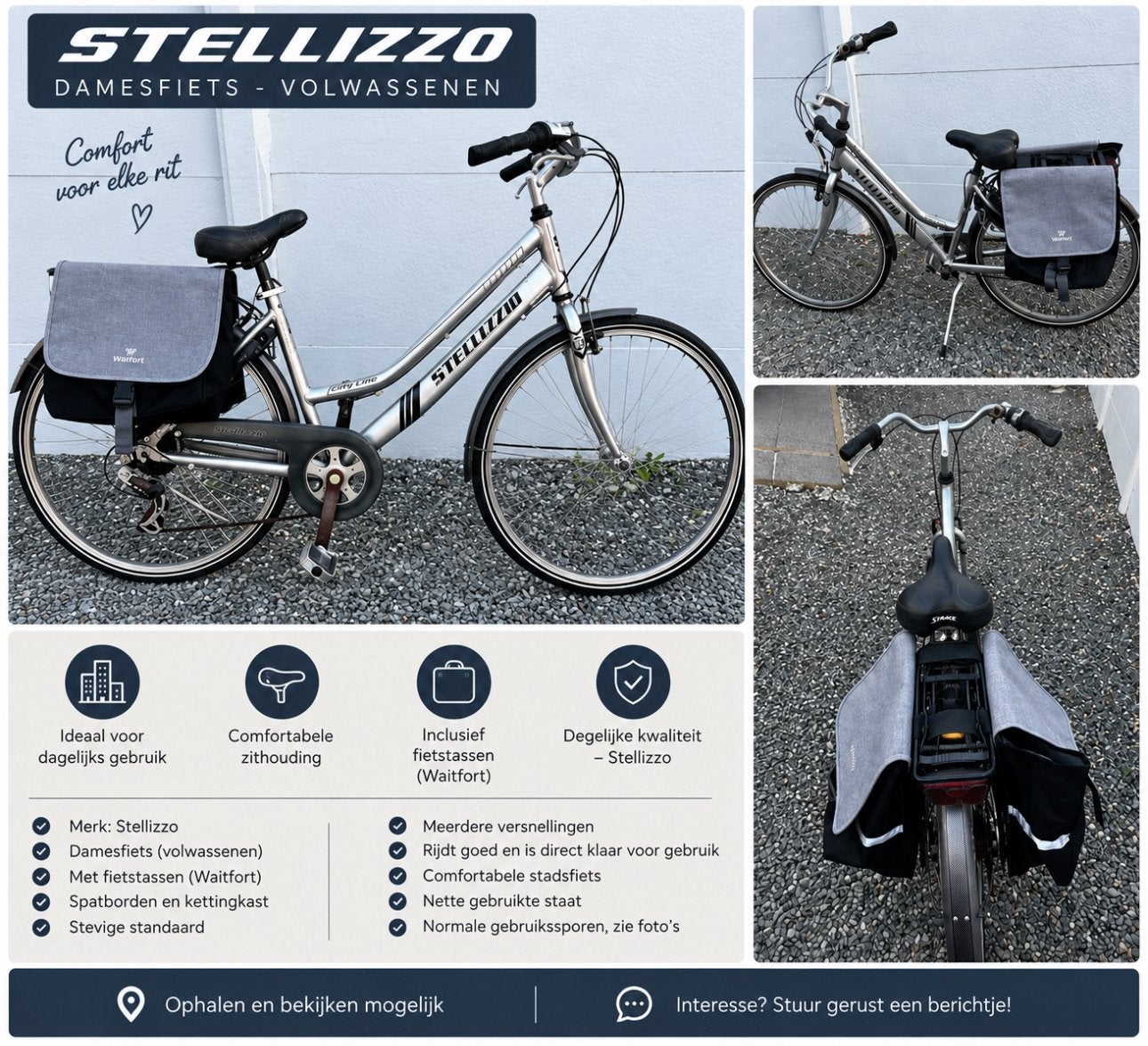 Stellizo Damesfiets, Ophalen, Zo goed als nieuw