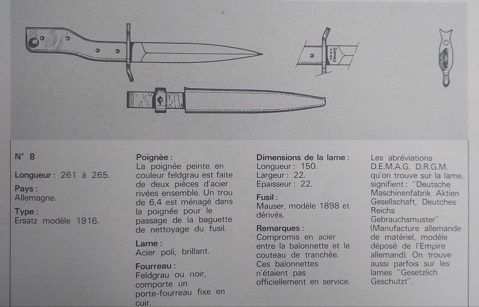 DUITS BAJONETmodel DEMAG 1916, Ophalen of Verzenden