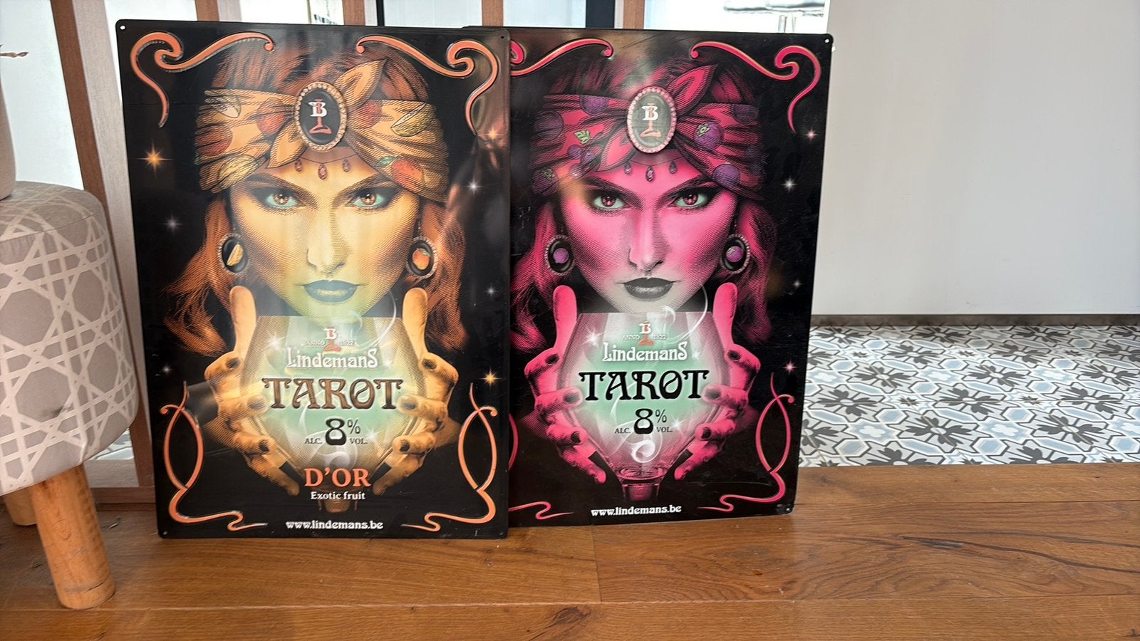 2 reclameborden lindemans Tarot, Verzamelen, Ophalen of Verzenden, Zo goed als nieuw