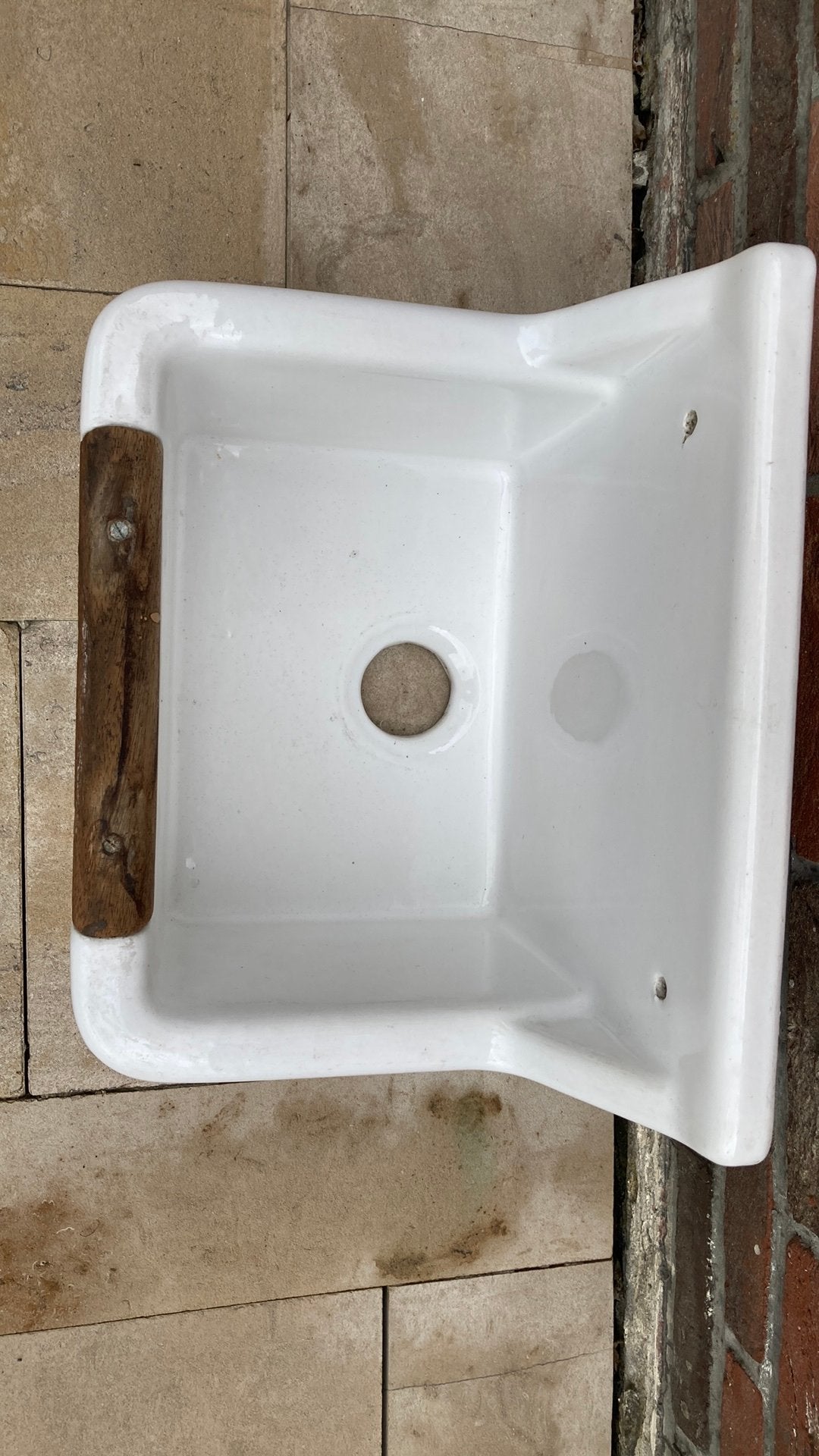 Wasbak in porselein, Ophalen, Gebruikt