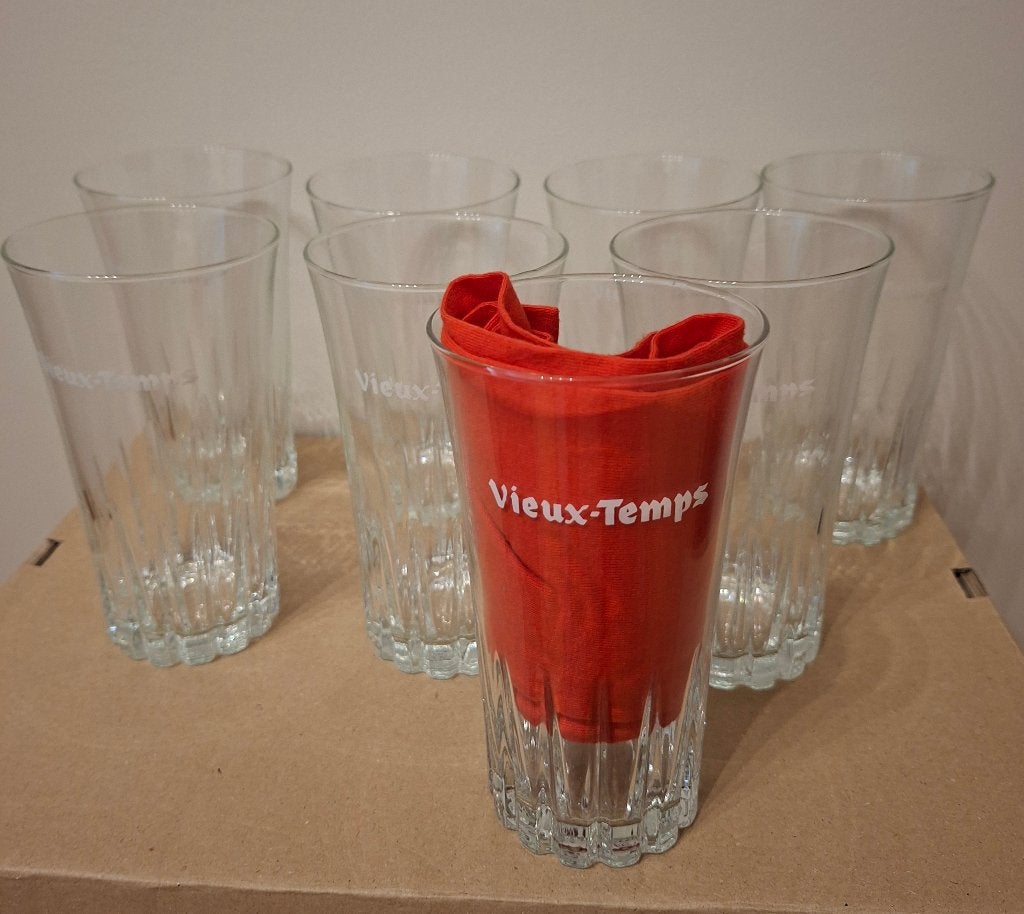 8 x Verre à bière Vieux Temps, Enlèvement, Comme neuf, Verre à bière