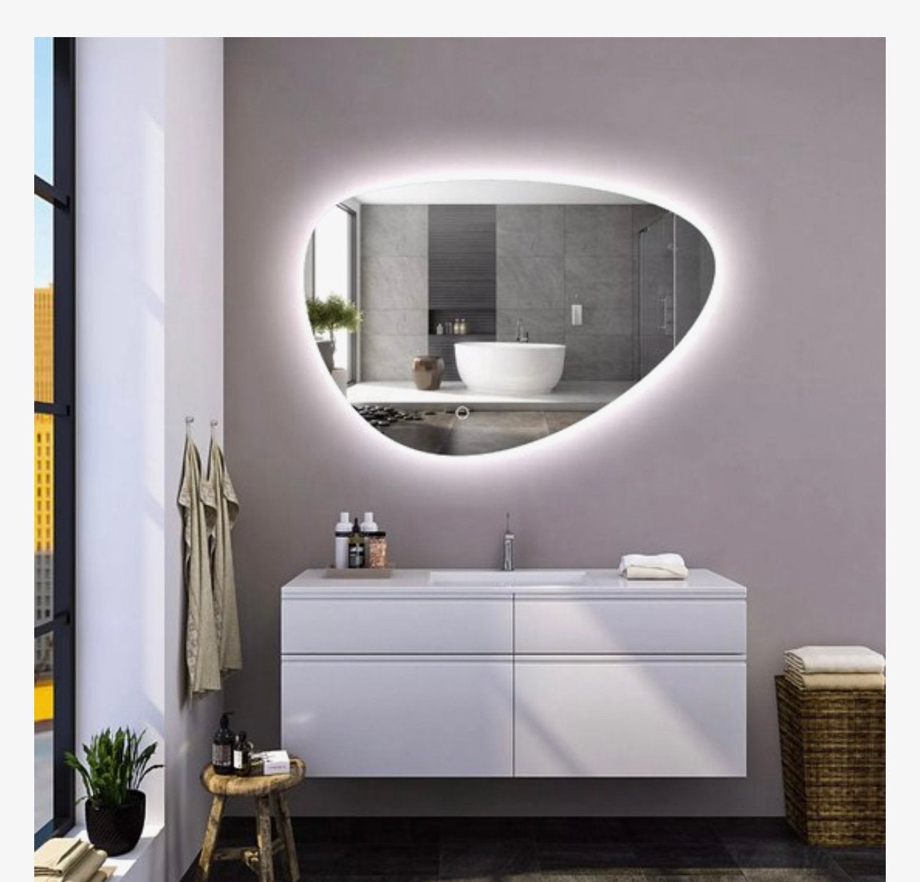 Spiegel 80 cm, Huis en Inrichting, Badkamer | Complete badkamers, Zo goed als nieuw, Ophalen