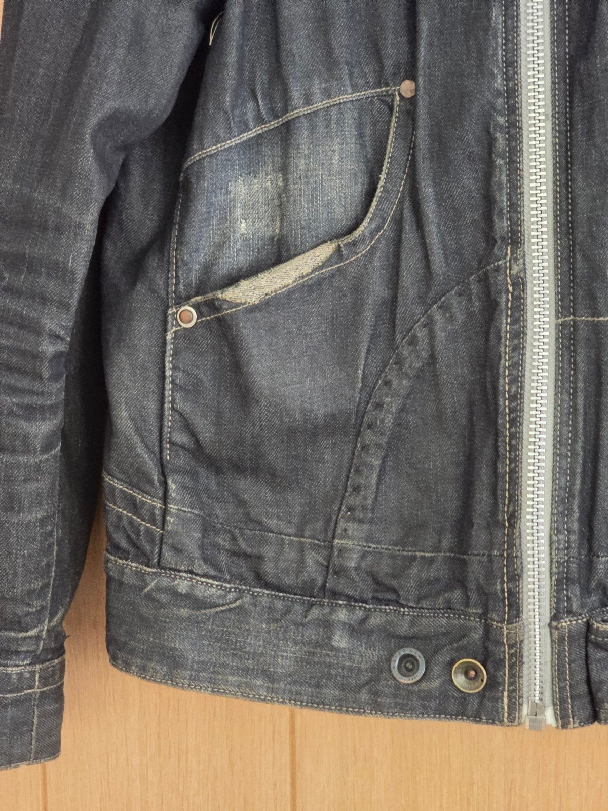 G-Star Raw Vintage Denim Biker / Utility Jas – Maat XL Slim, Maat 52/54 (L), G Star RAW, Blauw, Ophalen of Verzenden