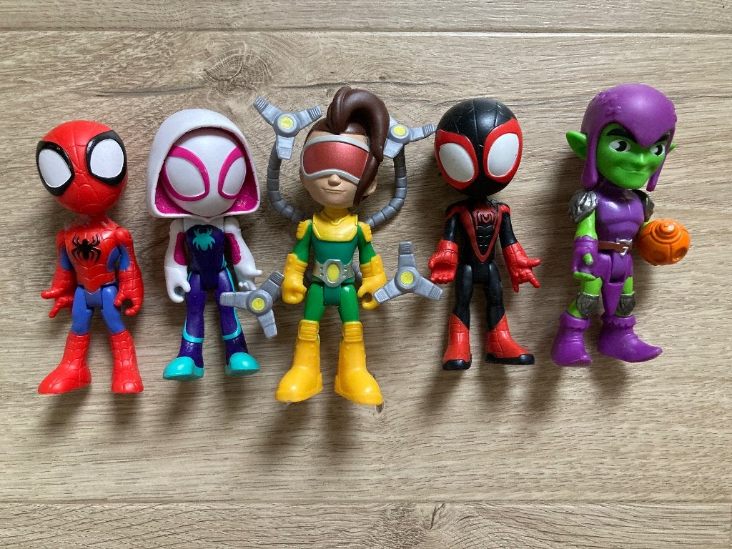 5 Spiderman (Spidey) figuurtjes, Enfants & Bébés, Jouets | Figurines, Enlèvement ou Envoi, Comme neuf