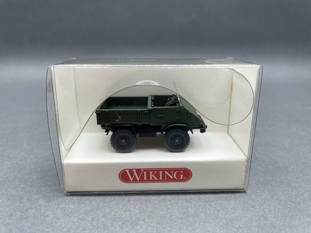 MERCEDES 4x4 Unimog 411 Militaire 1/87 HO WIKING Neuf+Boite, Ophalen, Nieuw, Hijskraan, Tractor of Landbouw, Wiking