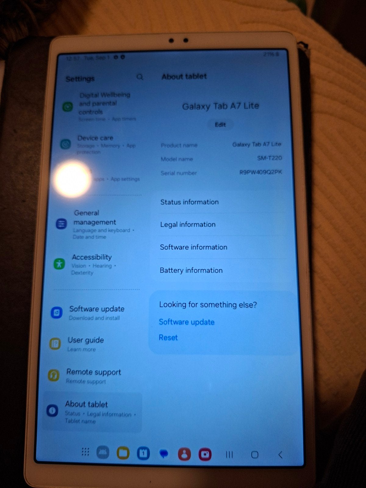 Onglet Samsung A7 Lite, Enlèvement