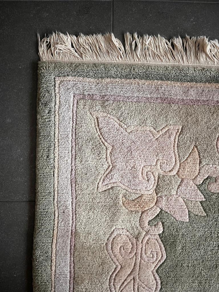 Tapijt - Groen laagwol, Huis en Inrichting, Stoffering | Tapijten en Vloerkleden, Ophalen, 200 cm of meer, Zo goed als nieuw, 200 cm of meer