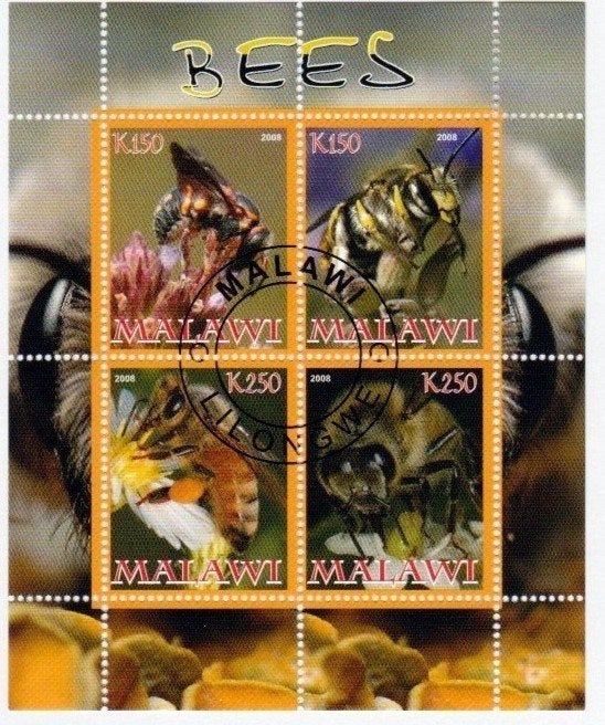 Timbres insectes b, Envoi, Affranchi