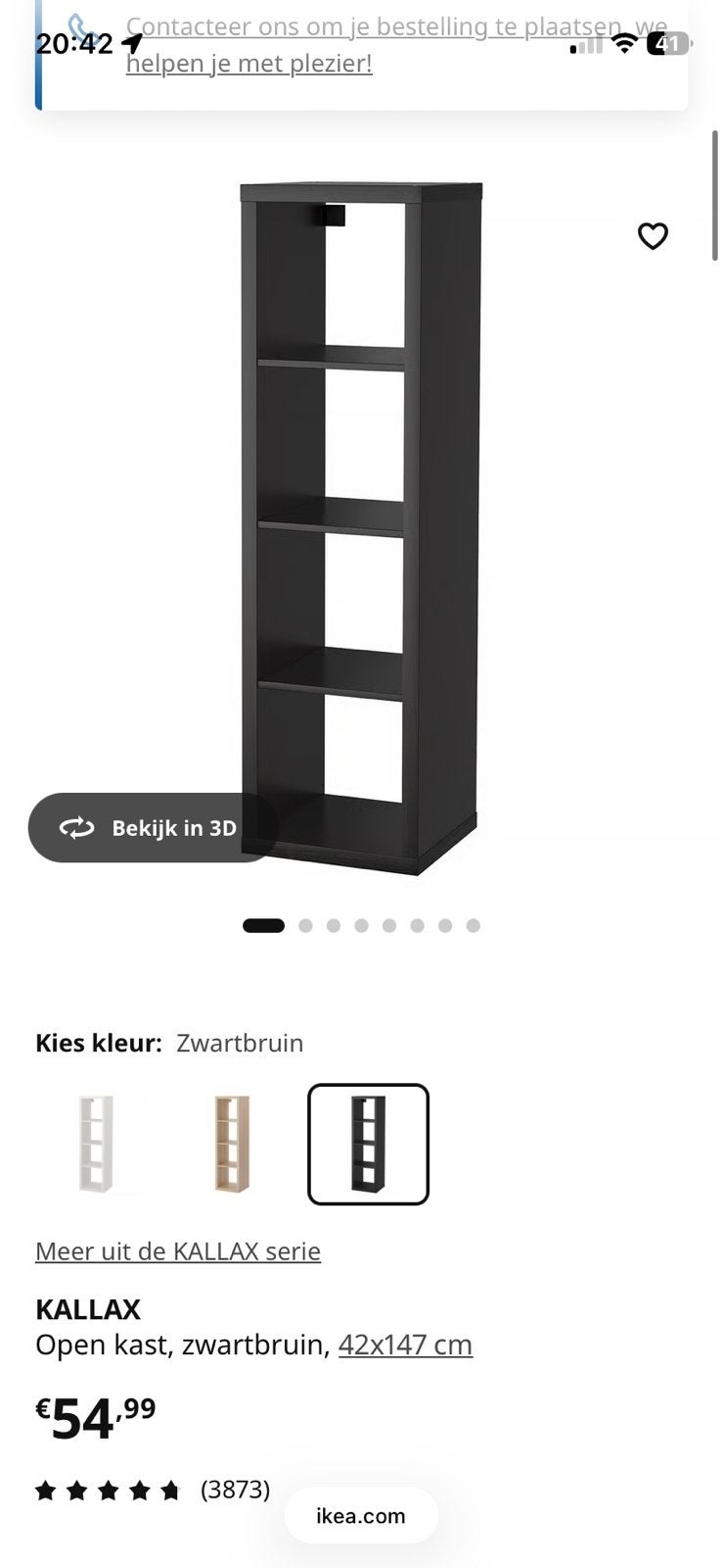 Kallax kast, Enlèvement, Comme neuf