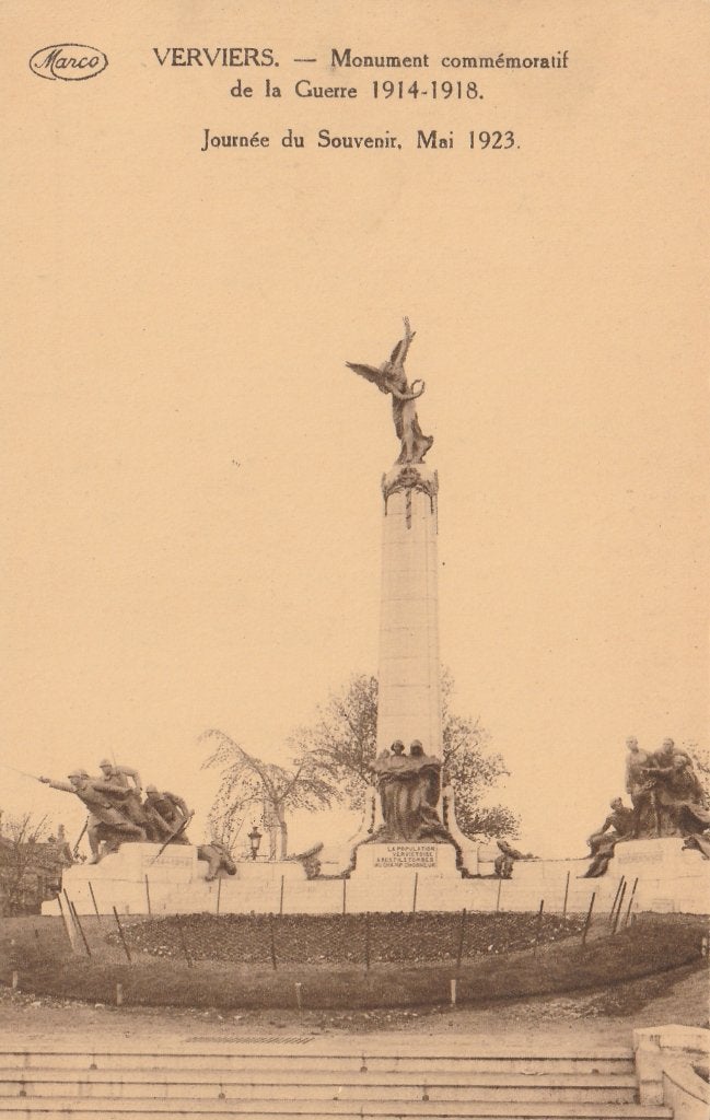 VERVIERS -  Oorlogsmonument  1914-1918, Verzenden, 1920 tot 1940, Ongelopen, Luik