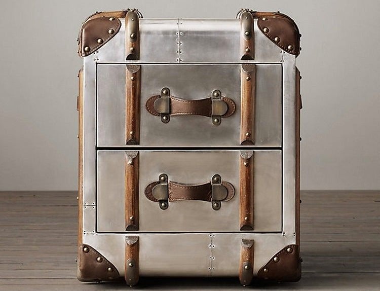 Aviator bijzettafel nachtkast - nieuw - hoge korting, Minder dan 50 cm, Aviator industrieel, 1 of 2 laden, Nieuw