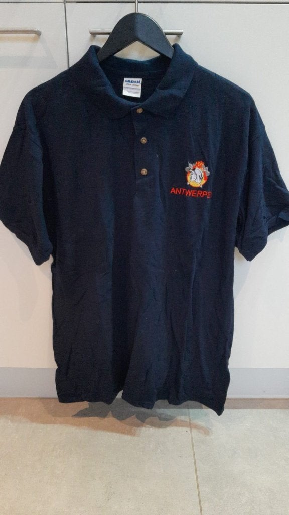 T-shirt polo brandweer Antwerpen, Kleding | Heren, Polo's, Ophalen of Verzenden, Maat 52/54 (L), Blauw