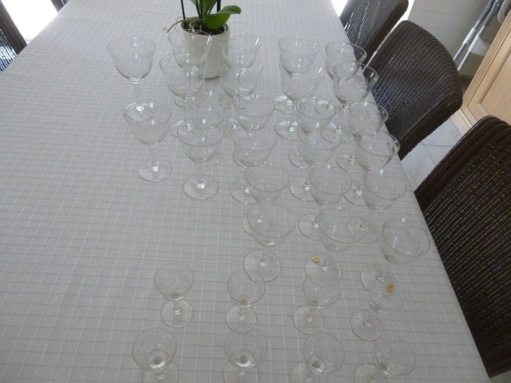 mooi oud  kristallen glazenservies, Antiek en Kunst, Ophalen of Verzenden