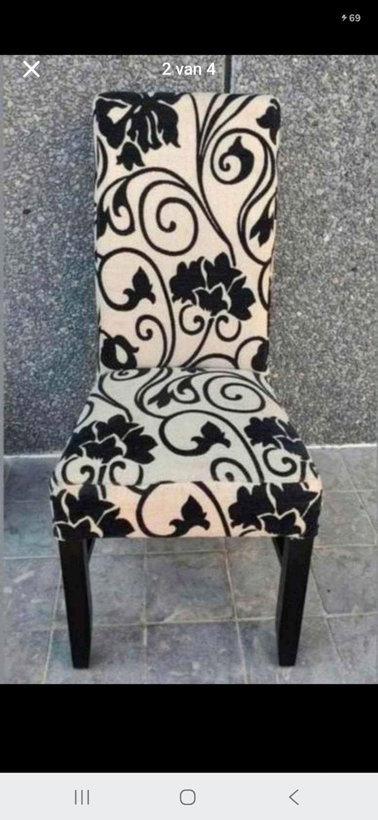 Vintage stoffen stoel kasteelstoel eetkamerstoel design 24st, Ophalen