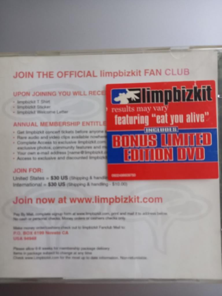 Limp bizkit  results may vary 1cd 1dvd, Ophalen of Verzenden