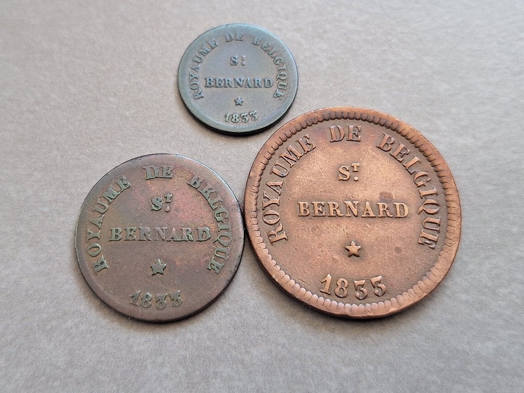 1, 5, 25 centimes 1833 St. Bernard, Ophalen of Verzenden