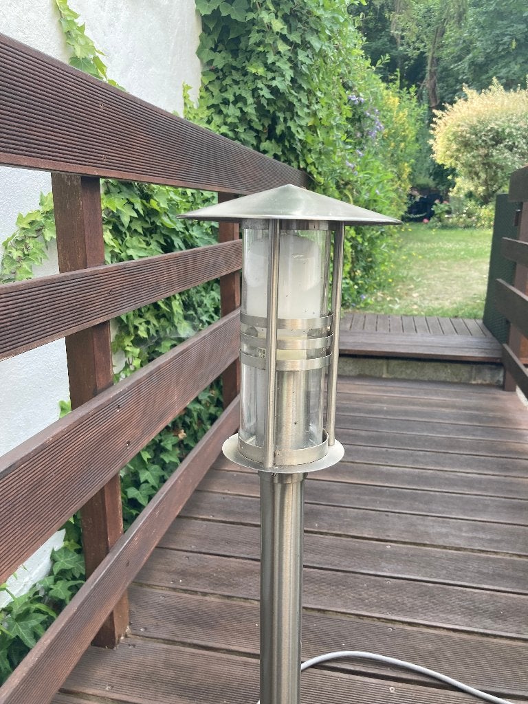 lampe inox d'extérieur sur pied pour jardin ou terrasse, Jardin & Terrasse, Éclairage extérieur, Enlèvement, Inox, Lampe au sol