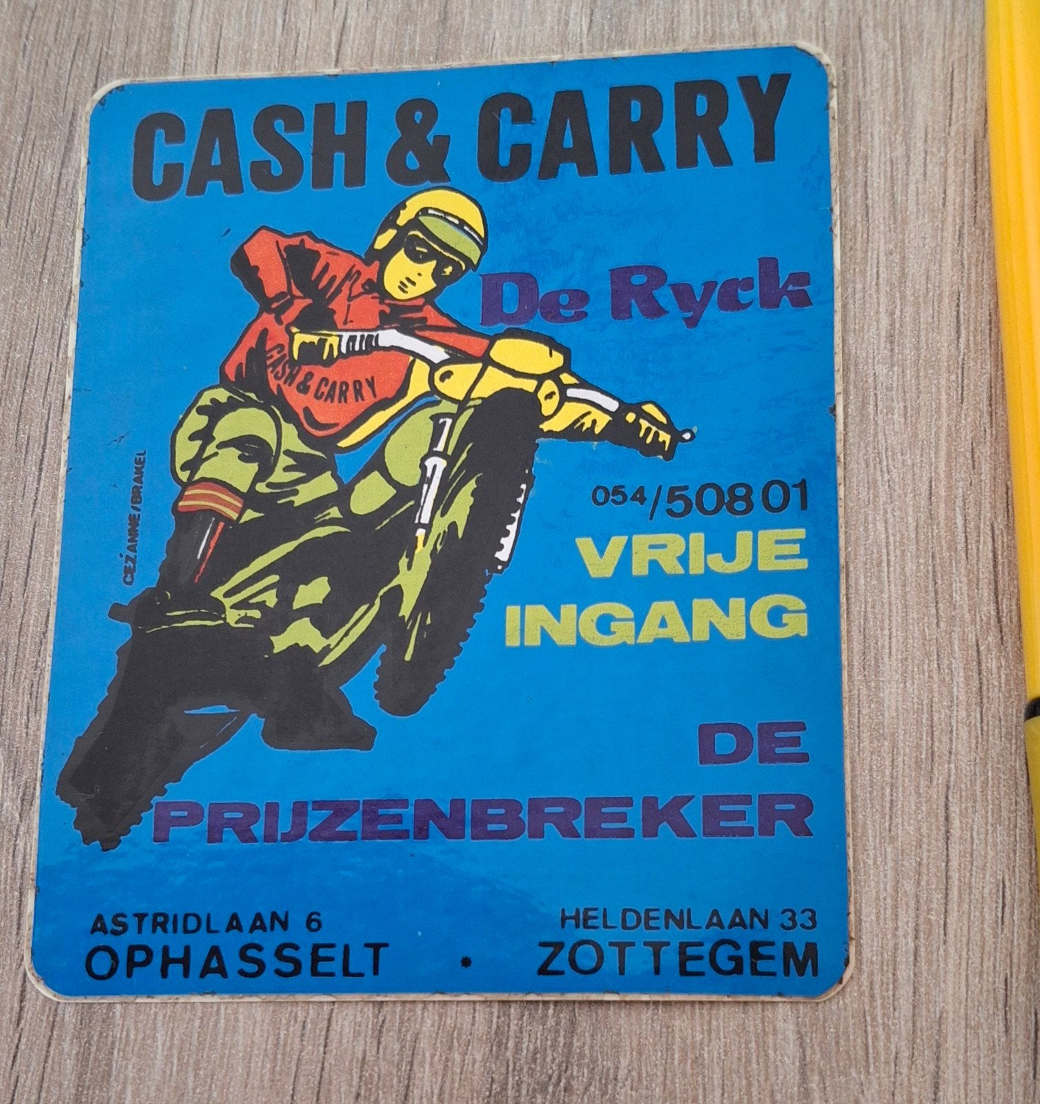 Sticker motocross Cash & Carry Zottegem Ophasselt, Ophalen of Verzenden, Zo goed als nieuw, Auto of Motor
