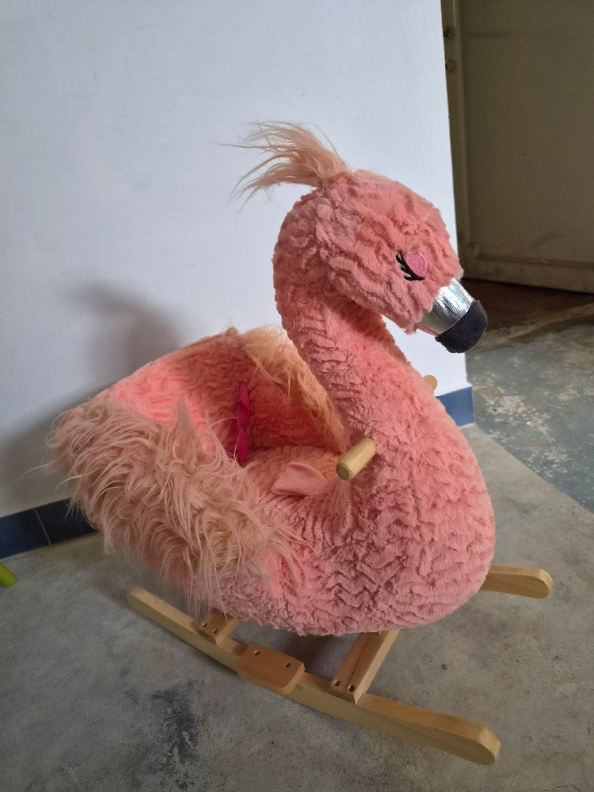 schommel flamingo met geluid, Ophalen