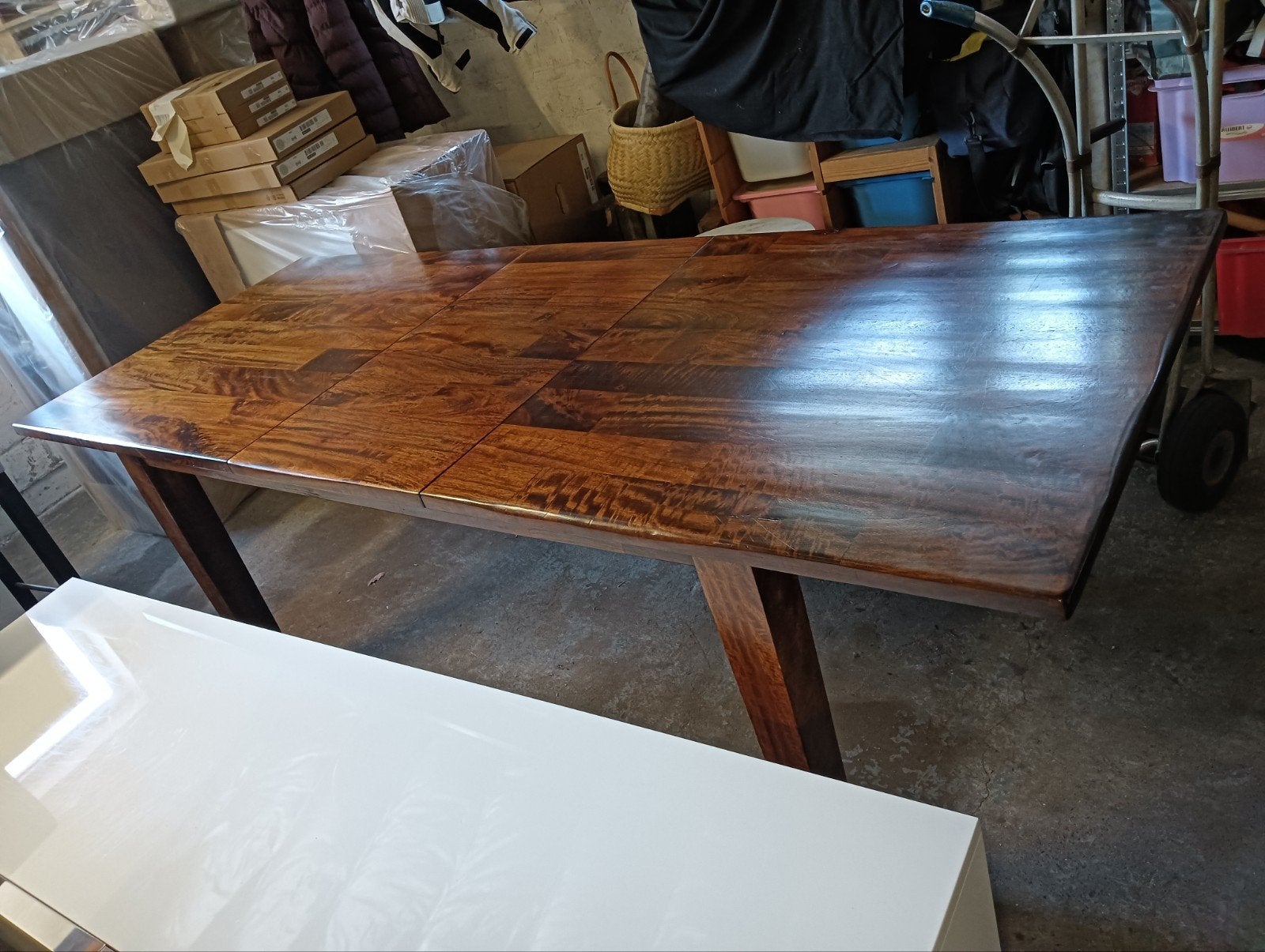 Verlengbare houten eettafel, Huis en Inrichting, Tafels | Eettafels, Ophalen of Verzenden, Zo goed als nieuw, Vijf personen of meer