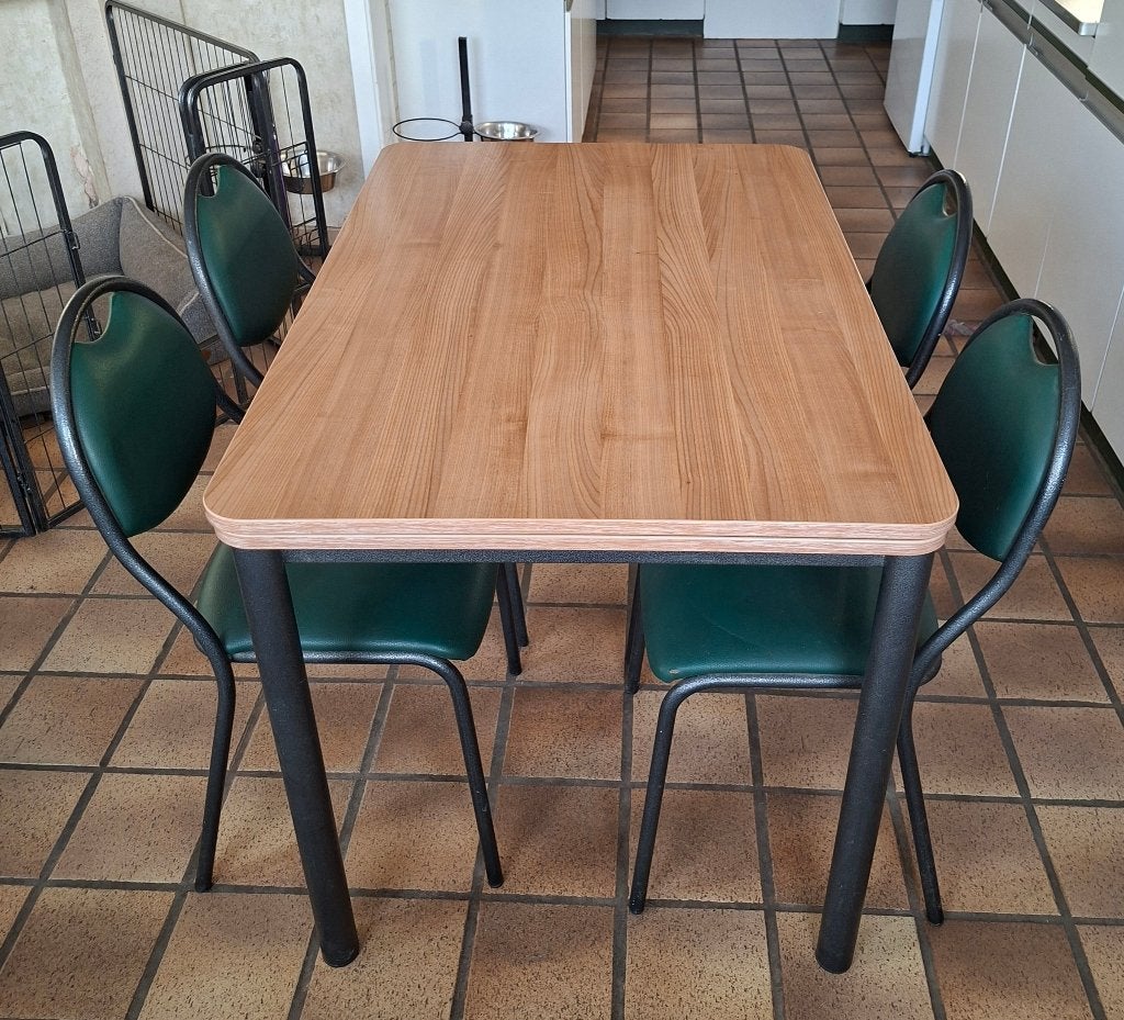 Keukentafel met stoelen, Huis en Inrichting, Ophalen, Gebruikt, Overige houtsoorten, Landelijk
