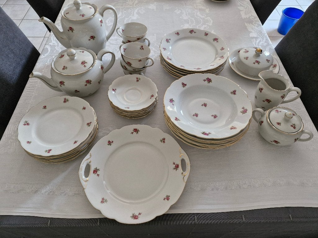 Porseleinen koffie/thee - en eetservies voor 6 pers., Maison & Meubles, Cuisine | Vaisselle, Service complet, Comme neuf, Enlèvement