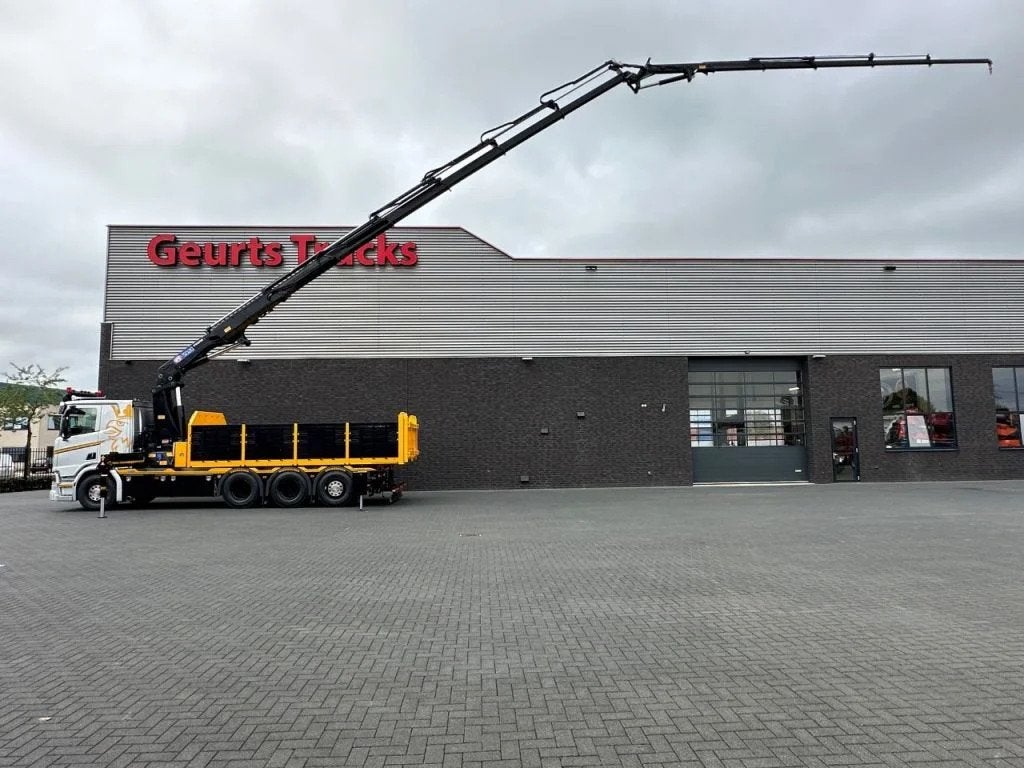 Scania R530 V8 NGS 8X4 TRIDEM MET HYVA 2Z KIPPER + HMF 5020-, Autos, Argent ou Gris, Achat, Euro 6, Scania