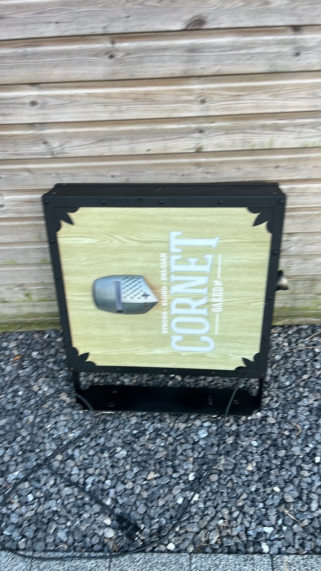 Cornet lichtreclame met projector, Verzamelen, Ophalen, Zo goed als nieuw