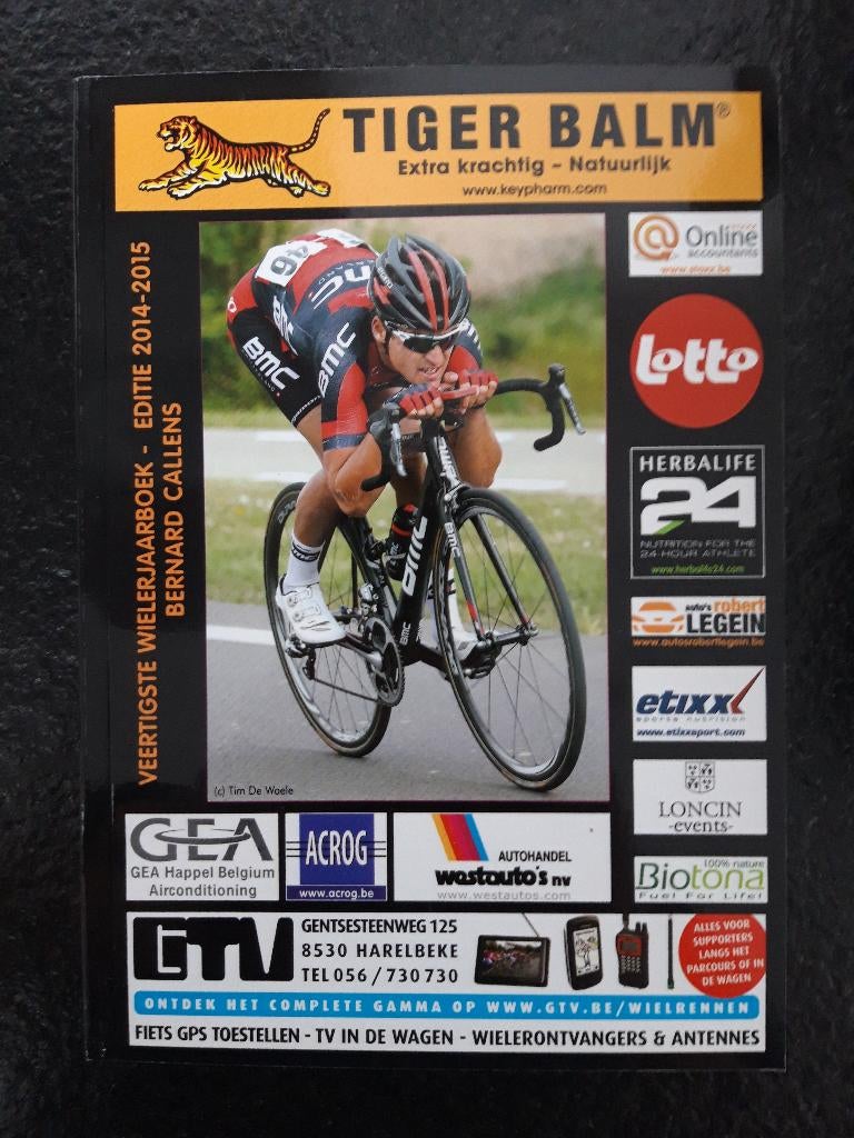 Annuaire du cyclisme 2014-2015 (couverture Greg Van Avermaet, Neuf, Envoi, Bernard Callens, Course à pied et Cyclisme