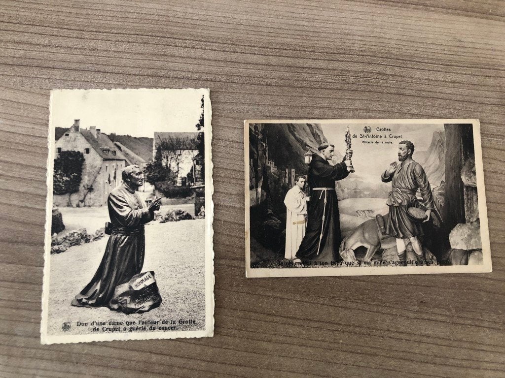 2 cartes postales Crupet - Cave Saint Antoine - miracle, Collections, Enlèvement ou Envoi, Namur