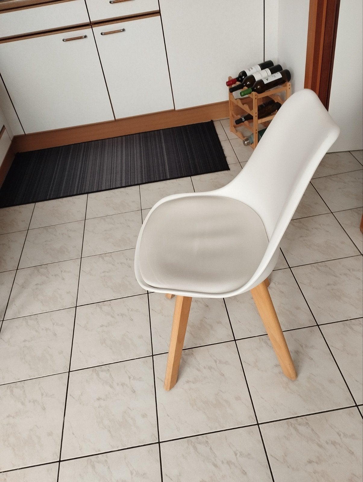 6 eetkamer stoelen, Ophalen, Kunststof, Wit, Zo goed als nieuw