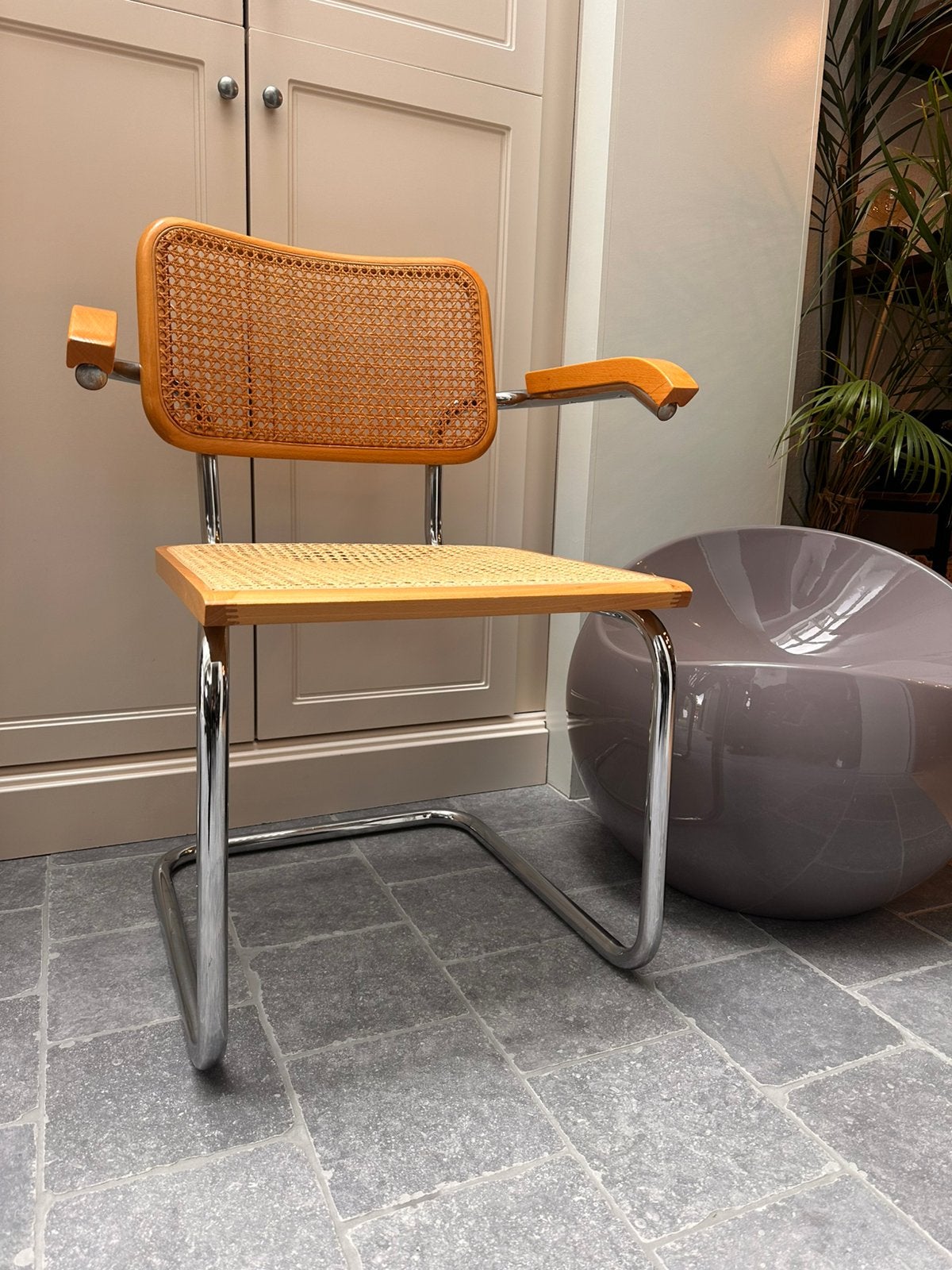 Vintage CESCA B64 armstoel buisframe , gemerkt, Ophalen, Zo goed als nieuw