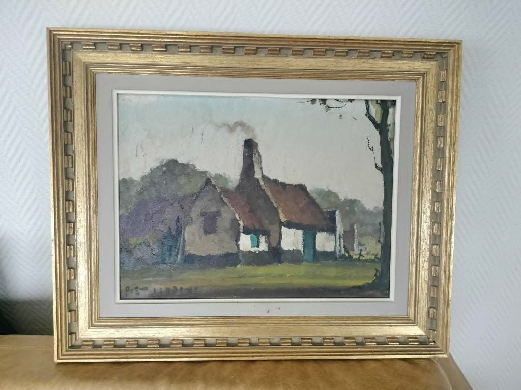 Piet Lippens "Eenzaam Huisje", Antiek en Kunst, Ophalen
