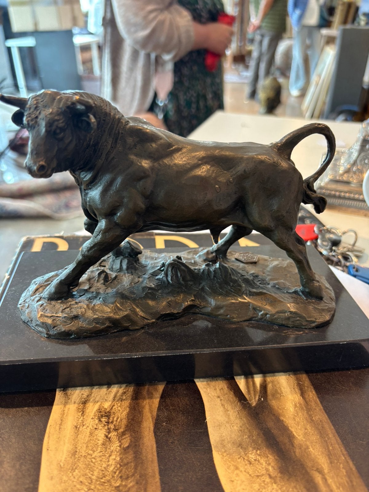 Bronzen stier A.Barge, Antiek en Kunst, Antiek | Brons en Koper, Ophalen, Brons