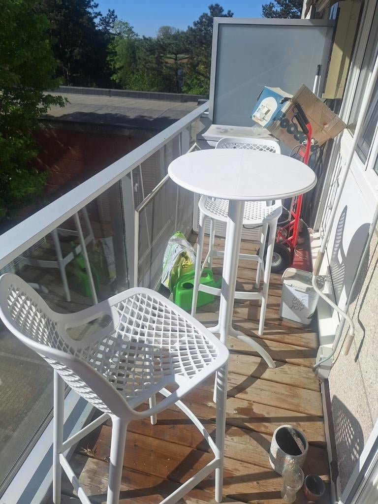 Tuin set 2 stoelen en 1 tafel hoog, Caravans en Kamperen, Ophalen, Gebruikt