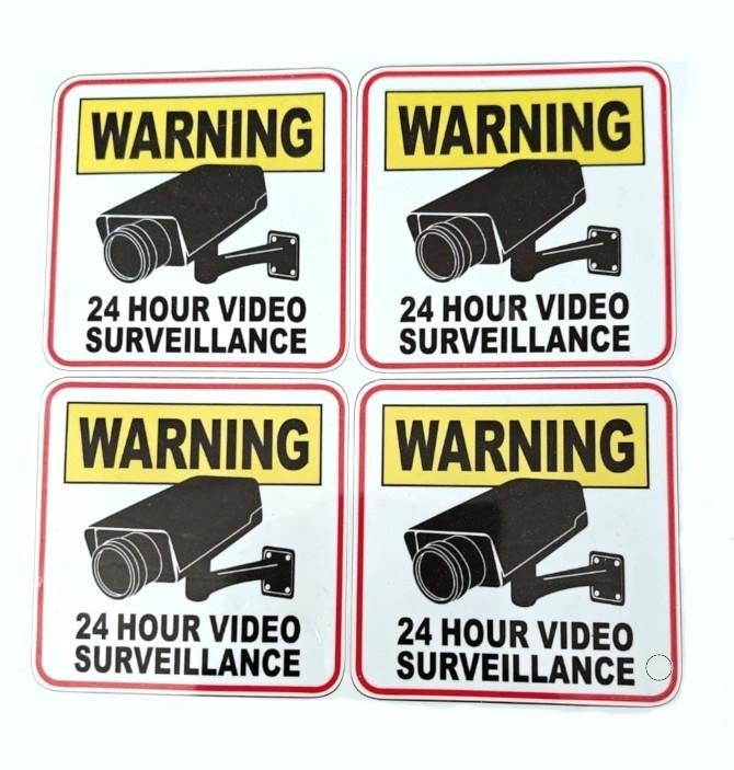 4pcs 24-Hour Video Surveillance Stickers NY, Verzenden, Nieuw